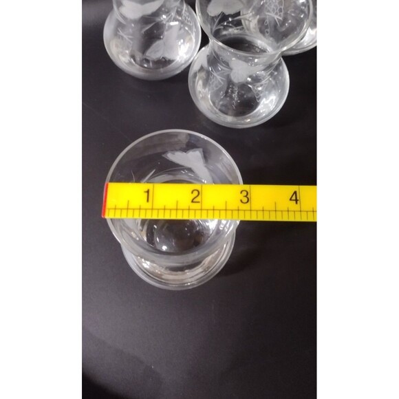 Vintage Clear Etched Glass Grape Vine Drinking Tumblers Lot Of 4 Poland Rare - Picture 9 of 9